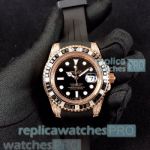 Cheapest Price Copy Rolex Submariner Rotatable Diamond Bezel Black Rubber Strap Watch